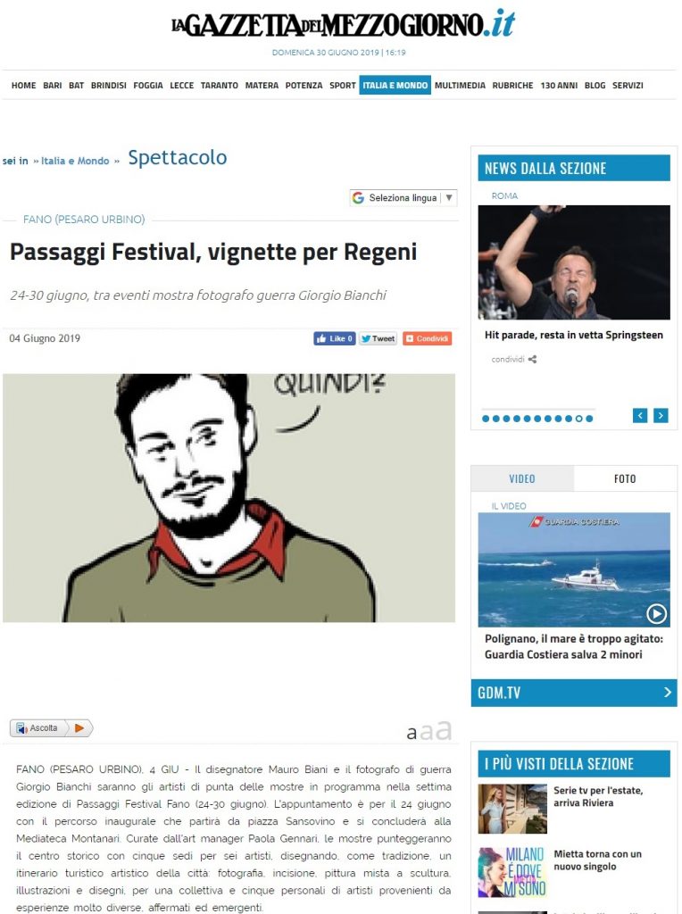 Passaggi Festival, vignette per Regeni