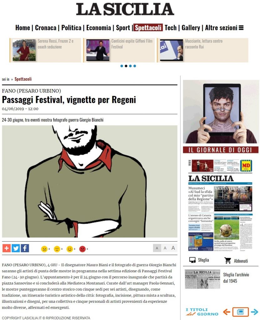 Passaggi Festival, vignette per Regeni