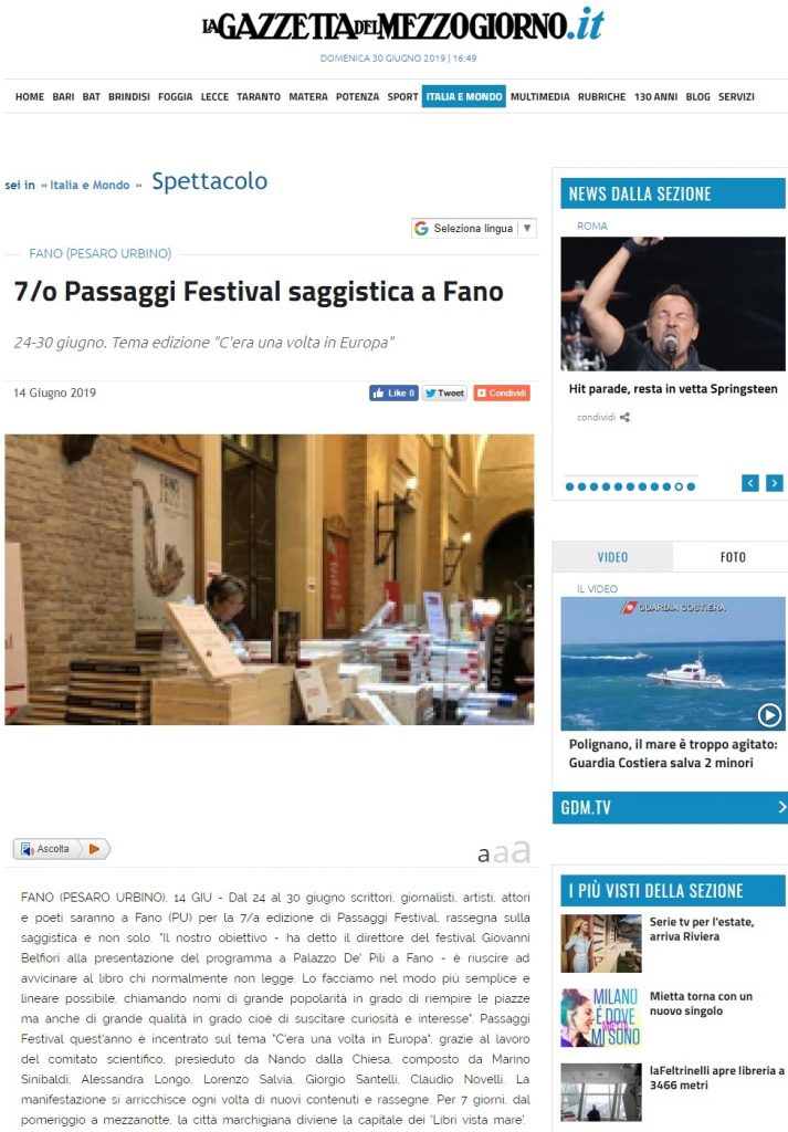 7/o Passaggi Festival saggistica a Fano