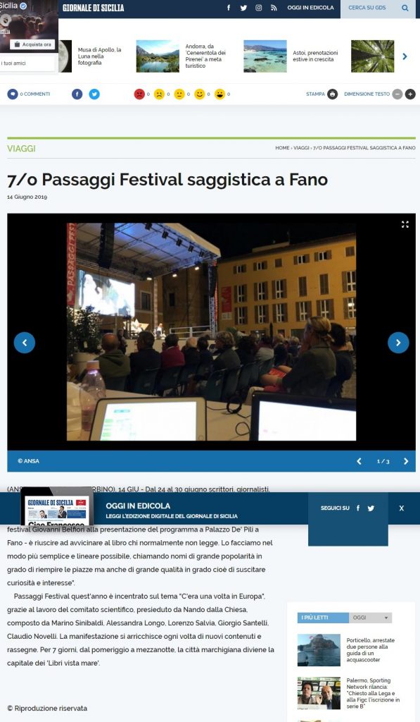 7/o Passaggi Festival saggistica a Fano