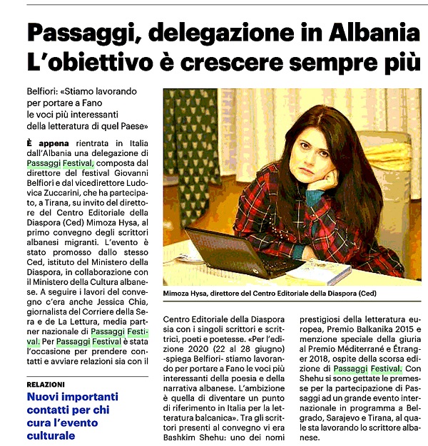 Il Resto del Carlino / Passaggi, delegazione in Albania. L’obiettivo è crescere di più