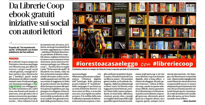 Libertà / Da librerie Coop e-book gratuiti iniziative sui social con autori lettori