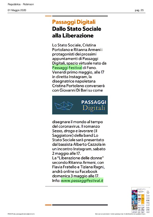 La Repubblica Robinson – Passaggi Digitali. Dallo Stato Sociale alla Liberazione