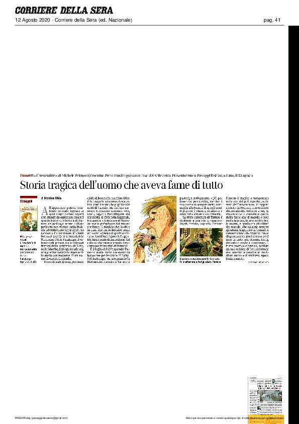 Corriere della Sera – Storia tragica dell’uomo che aveva fame di tutto