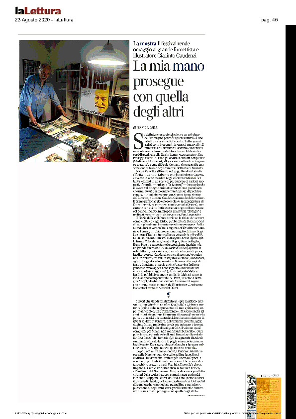 Corriere della Sera / La Lettura – La mia mano prosegue con quella degli altri