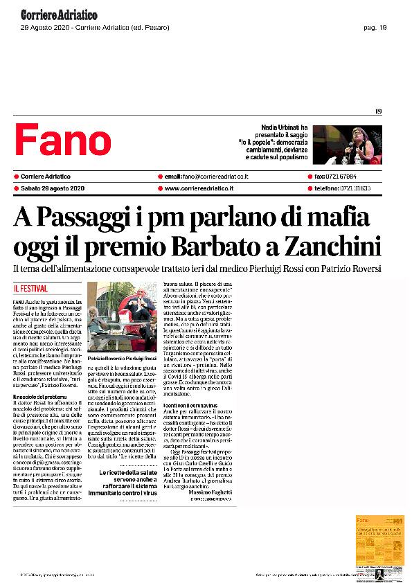 Corriere Adriatico – A Passaggi i pm parlano di mafia