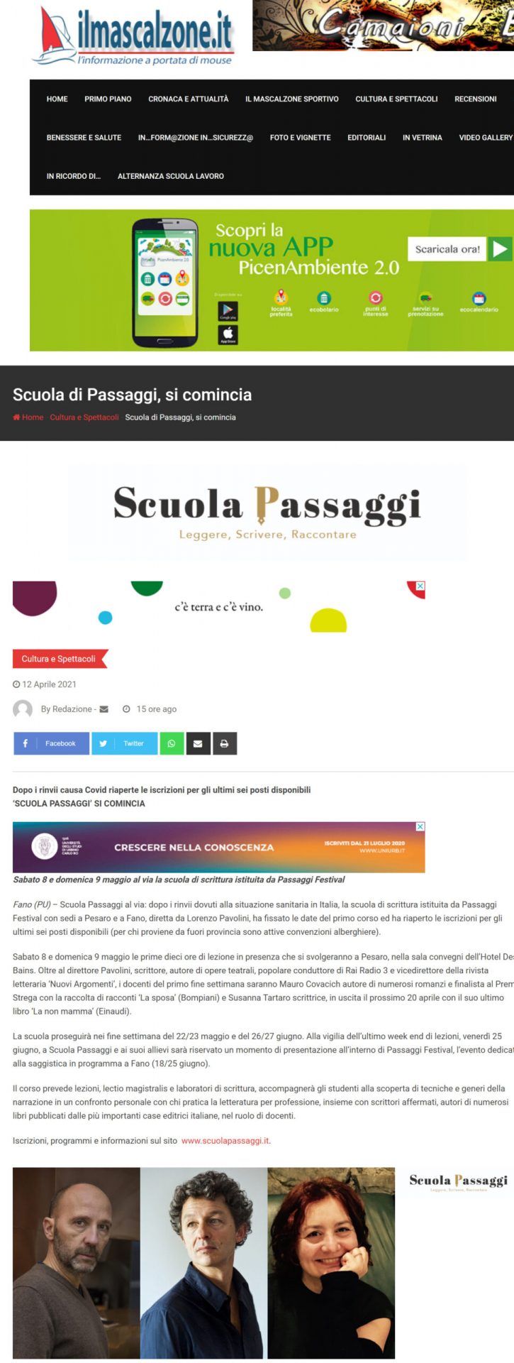 Ilmascalzone.it – Scuola di Passaggi, si comincia