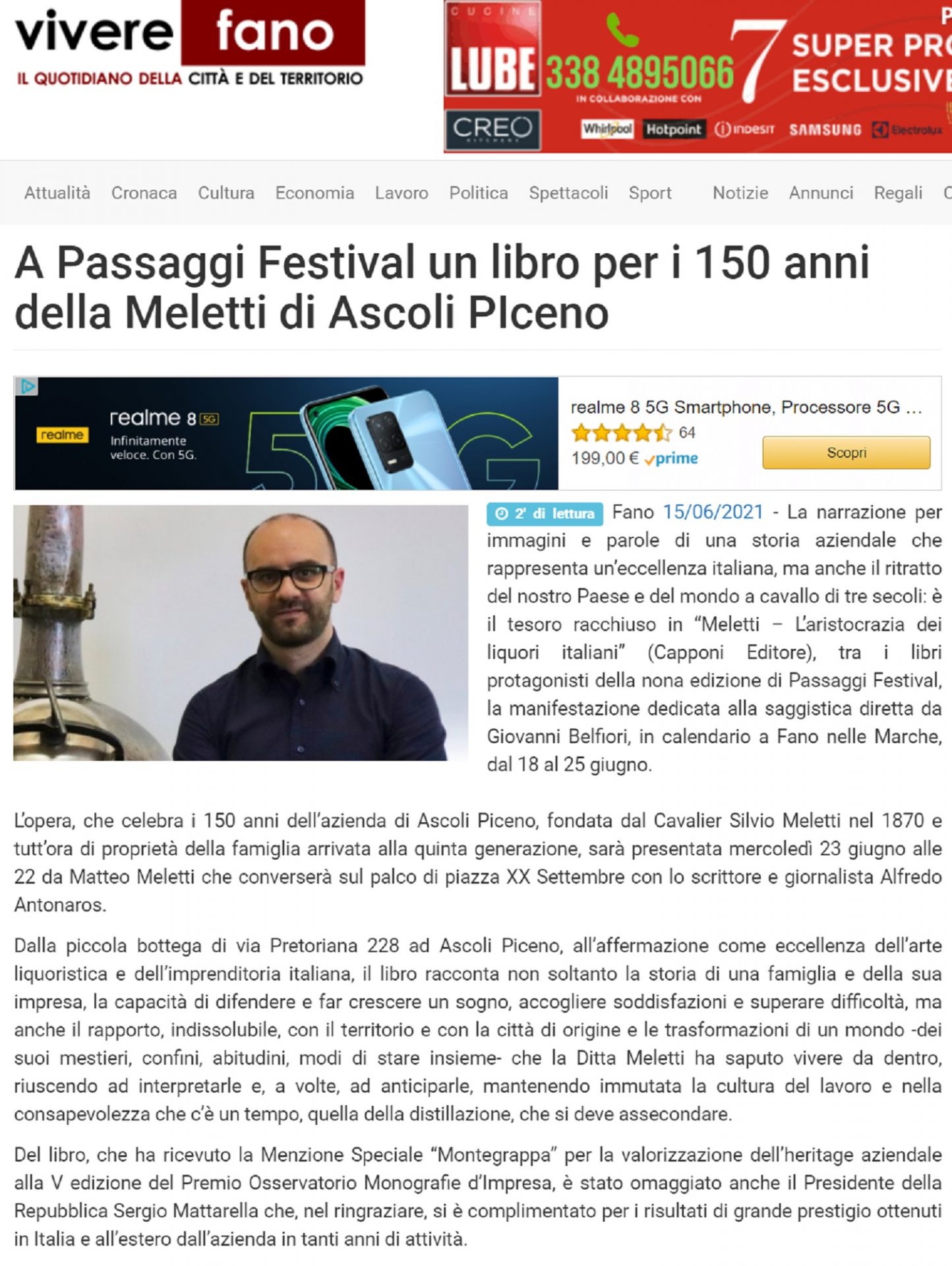 Vivere Fano – A Passaggi Festival un libro per i 150 anni della Meletti di Ascoli Piceno