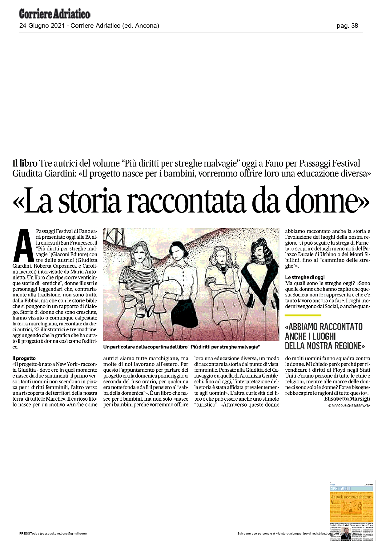 Corriere Adriatico – «La storia raccontata da donne»