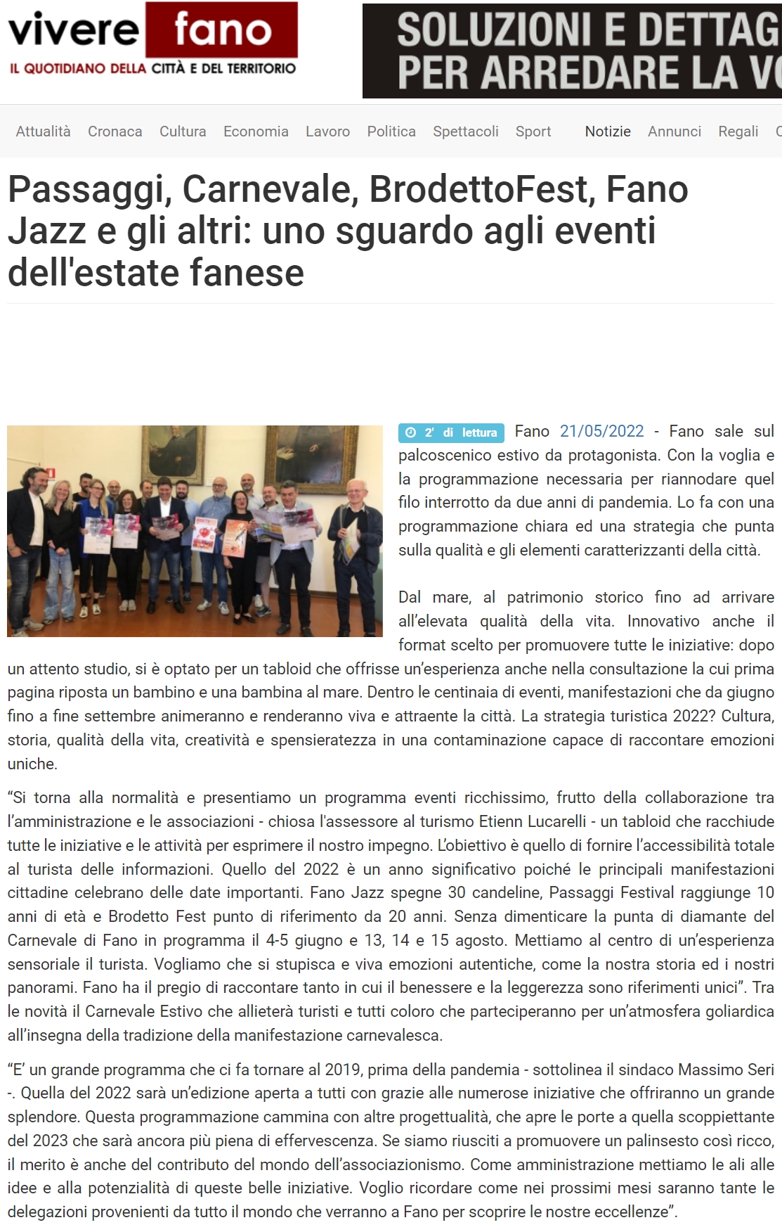 VivereFano – Passaggi, Carnevale, BrodettoFest, Fano Jazz e gli altri: uno sguardo agli eventi dell’estate fanese