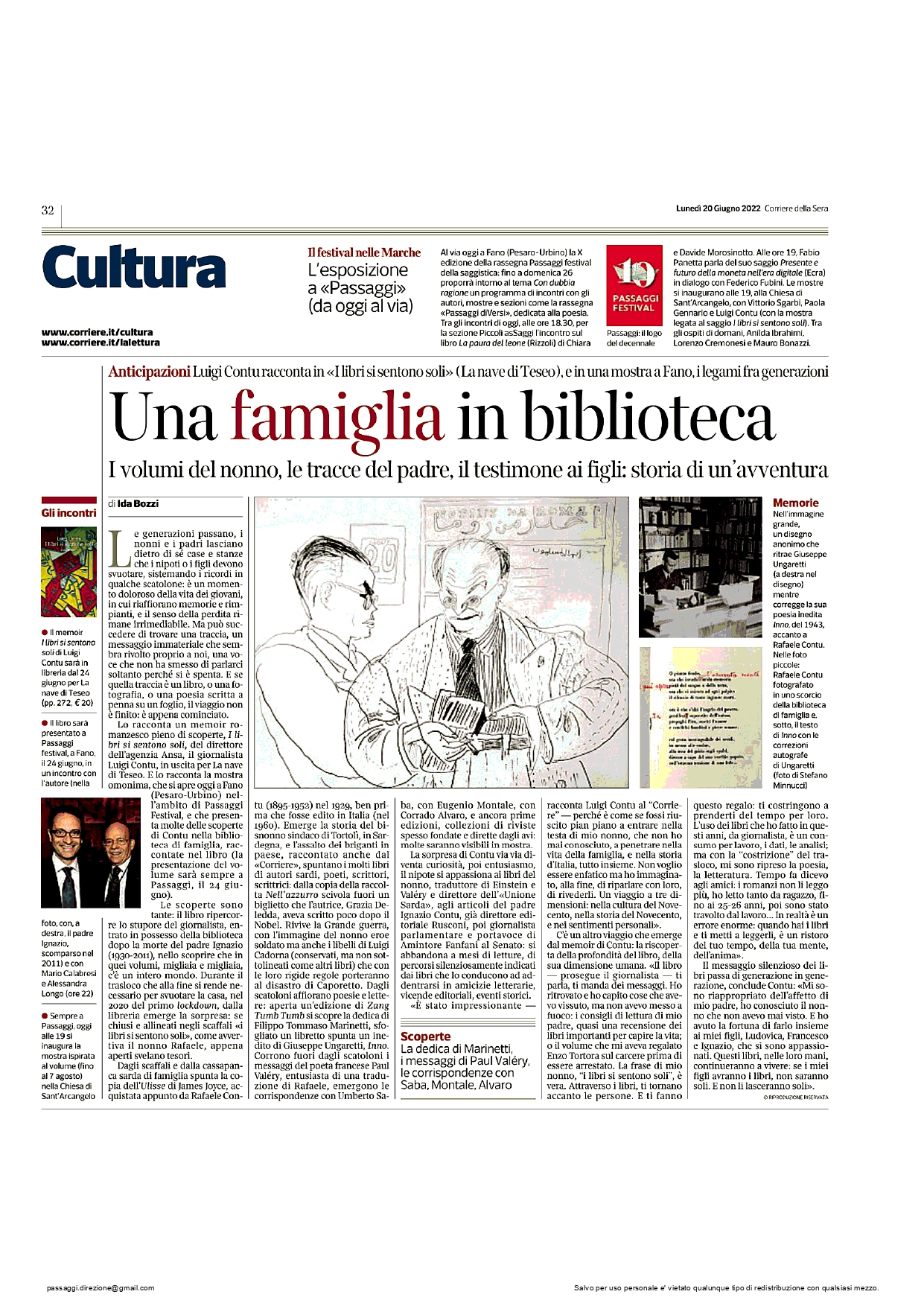 Corriere della Sera – Una famiglia in biblioteca